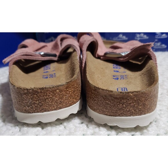 Birkenstock New w/ Box Lugano Pink Clay Suede Leather Soft Footbed Nar 41 US 10 - Picture 11 of 16